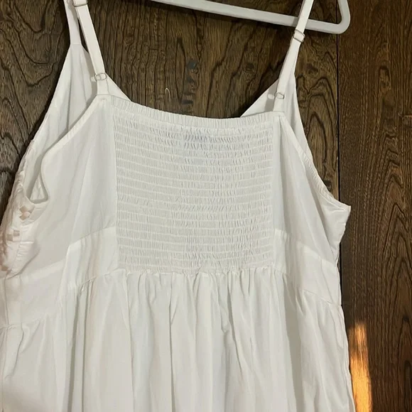 Ava & Vic Ivory Cream Tan embroidered Thin Strap Maxi Dress Size 2X - Picture 9 of 11